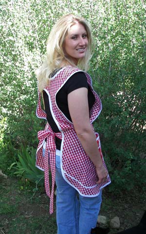 Aunt Sophie back red gingham