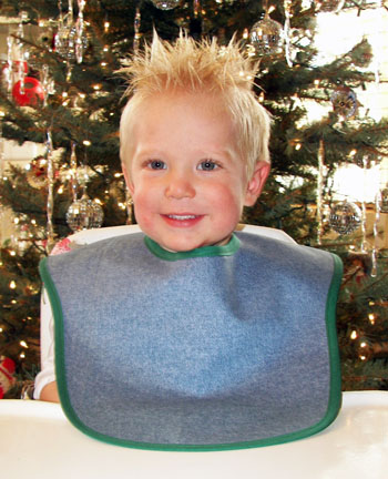 Baby Bib Denim Green Back
